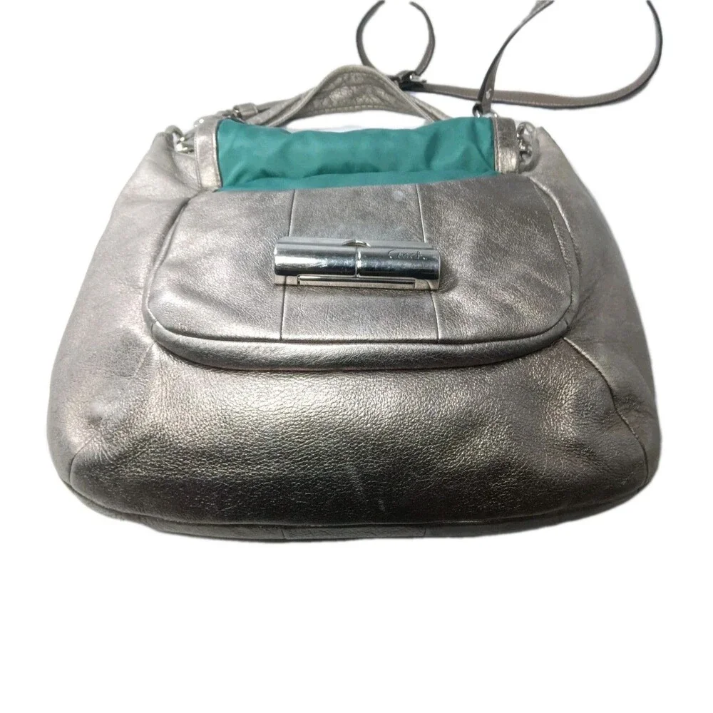 Coach Kristin 18810 Leather Hobo Shoulder Bag Y2k Metallic Light Gold Pewter
